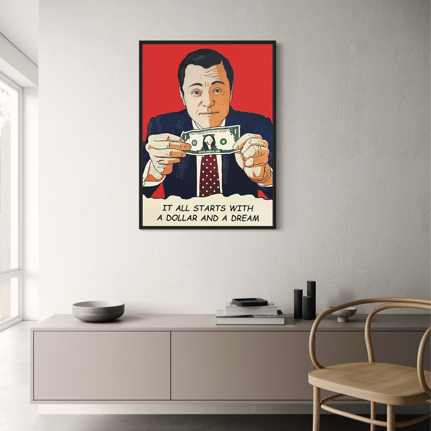 The Wolf of Wall Street Poster | Leonardo DiCaprio Canvas | Classic Movie Art | Living Room Decor | Home Wall Prints