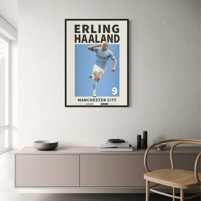 Erling Haaland Poster | Famous Football Players | Soccer Star Wall Art | Football Decor