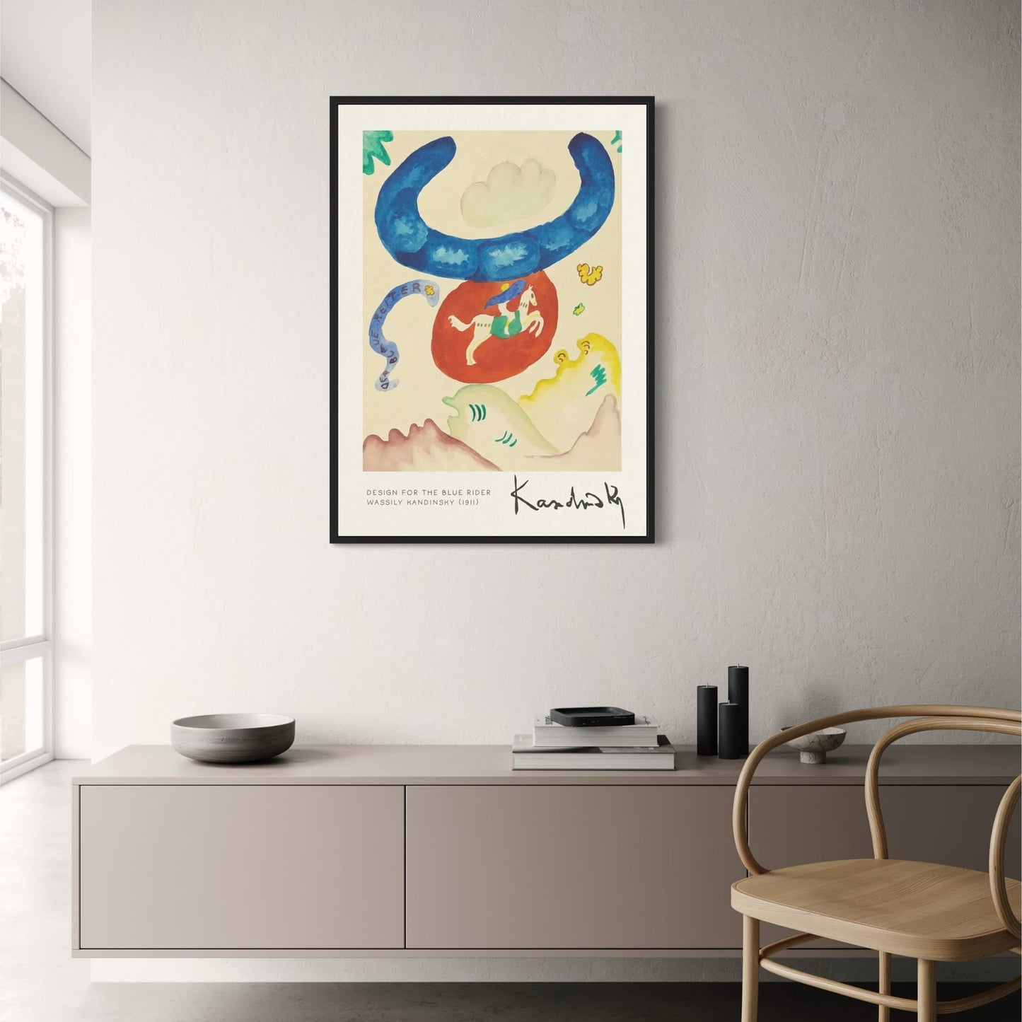 Wassily Kandinsky | Poster | Design For The Blue Rider | Vintage Art | 1931 | Abstract Expressionism | Wall Decor | Fine Artwork