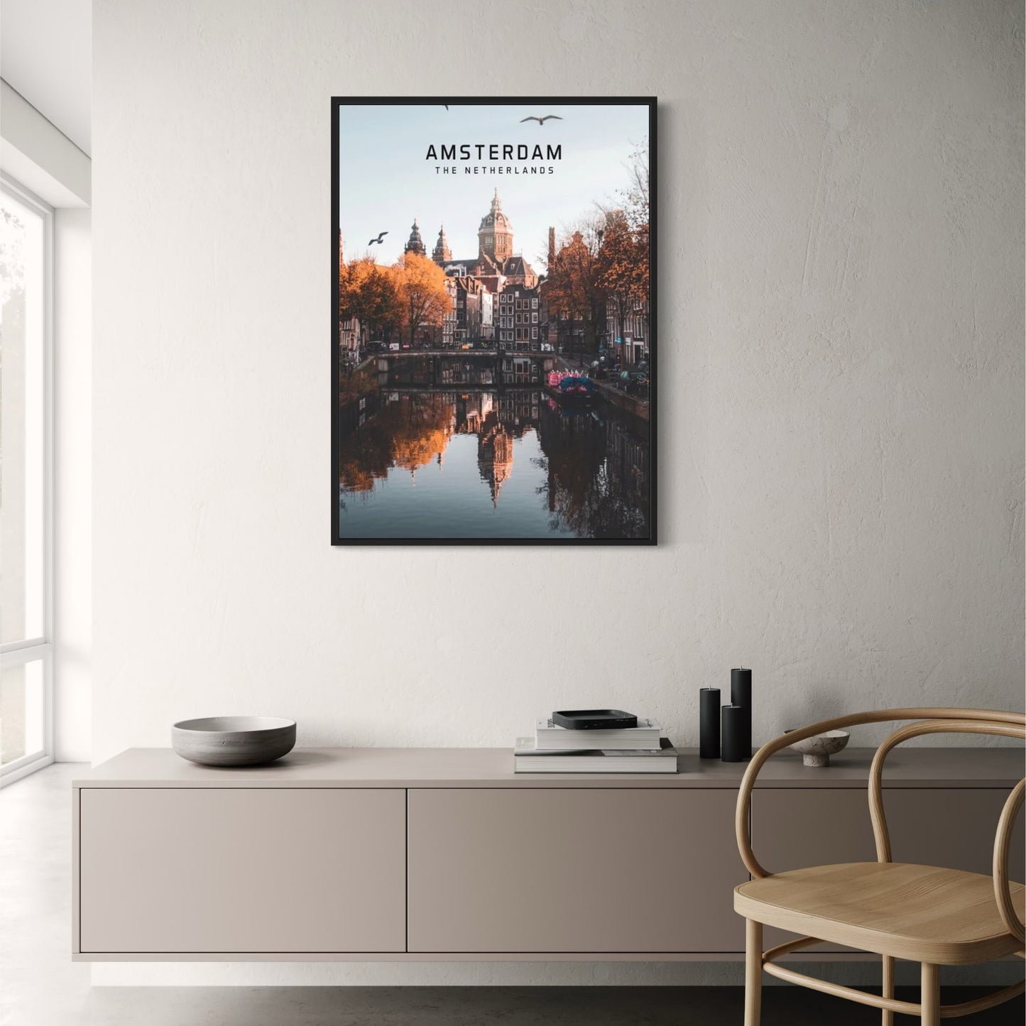 Amsterdam | Netherlands Cityscape Poster | European City Art | Travel Decor | Wall Art Decor
