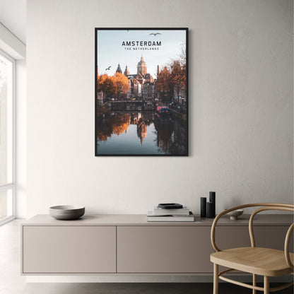 Amsterdam | Netherlands Cityscape Poster | European City Art | Travel Decor | Wall Art Decor
