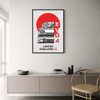 Mitsubishi Lancer Evo VI | Retro Japanese Sports Car Art