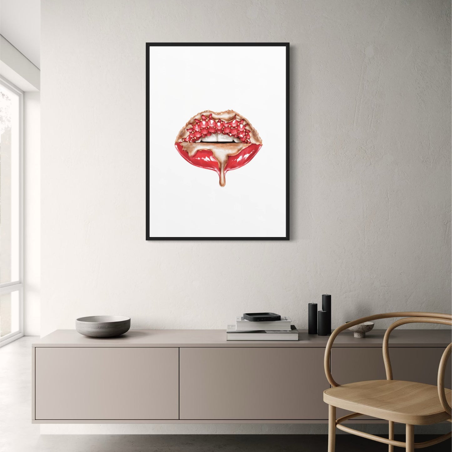 Red Glitter Lips | Glam Wall Art