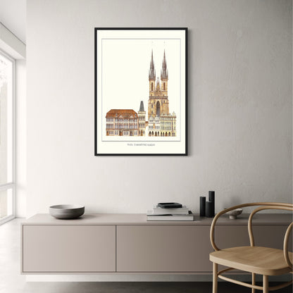 Old Town Hall | Prague | Czech Republic | Gothic and Renaissance Architecture | Bohemian Architectural Gems | European City Posters