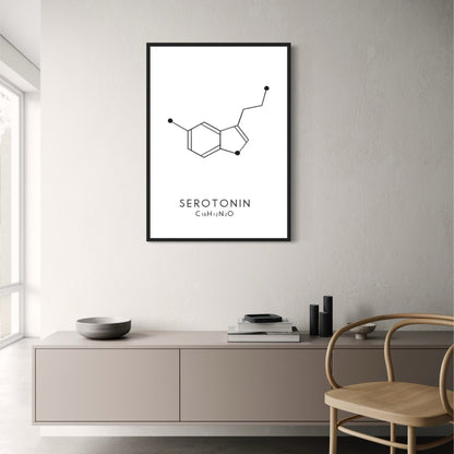 Molecule Chemical Dopamine Serotonin Molecular Formula Chemistry Science Wall Art Canvas Painting Living Room Decorative Poster