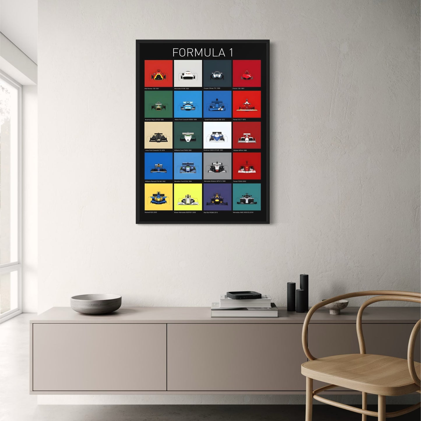 Formula 1 Legend | Racer Helmet & Iconic Cars Art