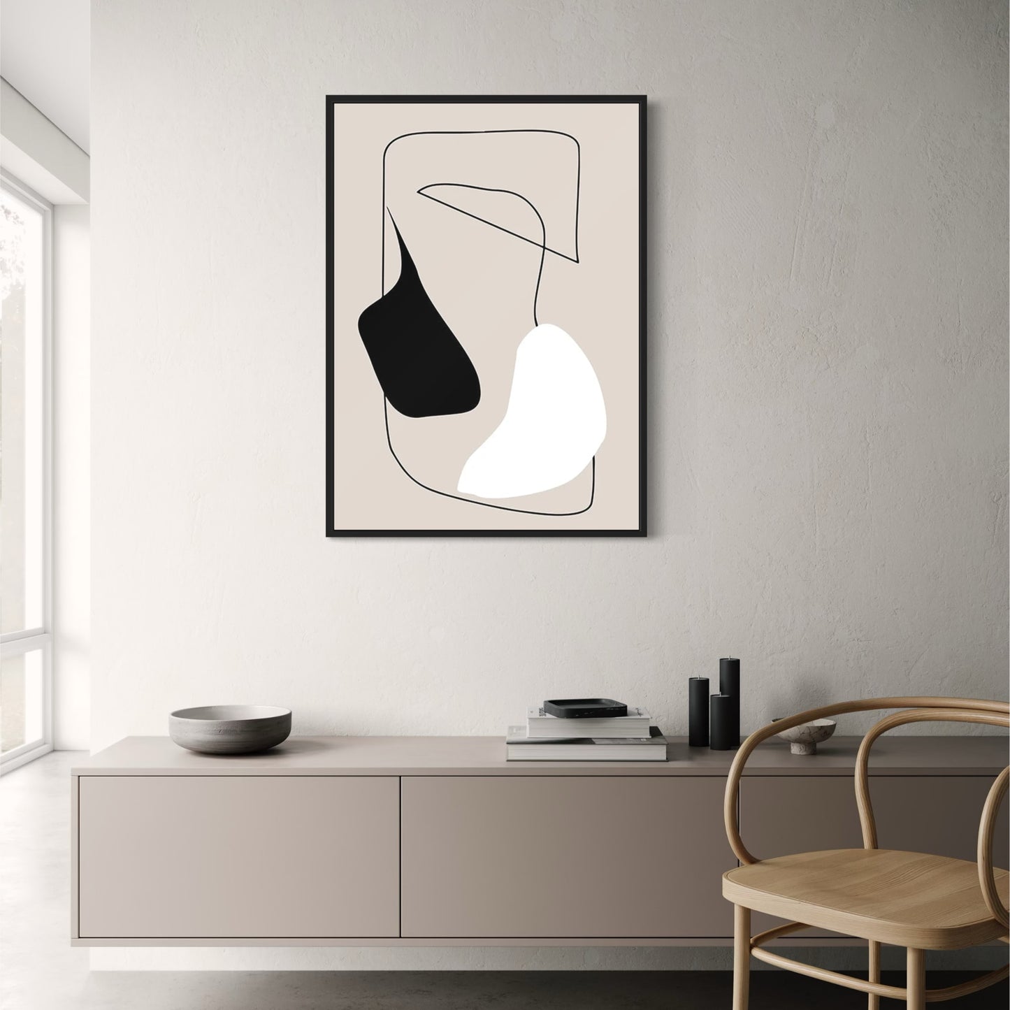 Organic Abstract Pattern Poster | Monochrome Art Print | Modern Home Decor | Minimalist Black and White Poster | Artwork for Living Room or Office Decor