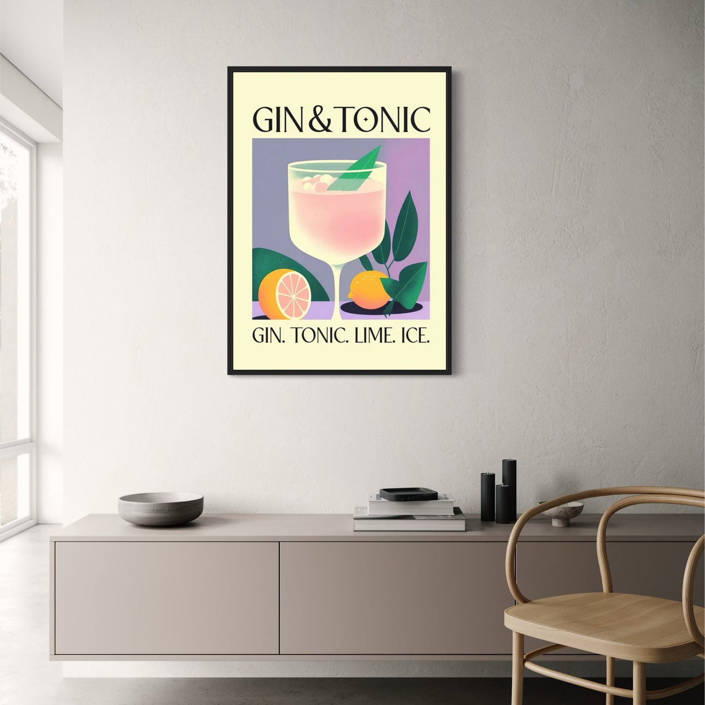 Vintage Gin and Tonic Cocktail Art