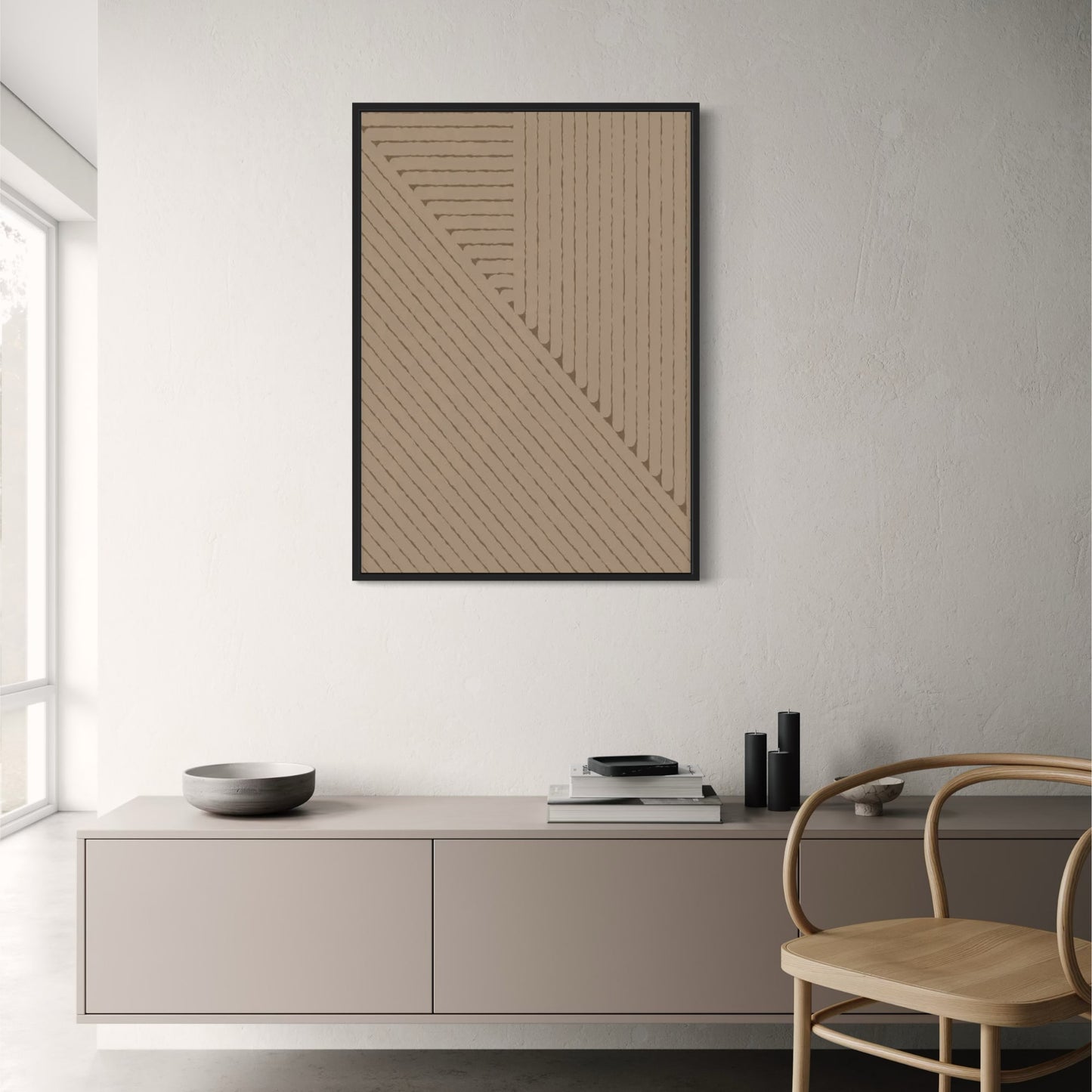 Layered Lines Poster | Modern Abstract Design | Geometric Art | Home Decor | Wall Art for Living Room or Office | Bold Line Patterns | 24x36 Inches
