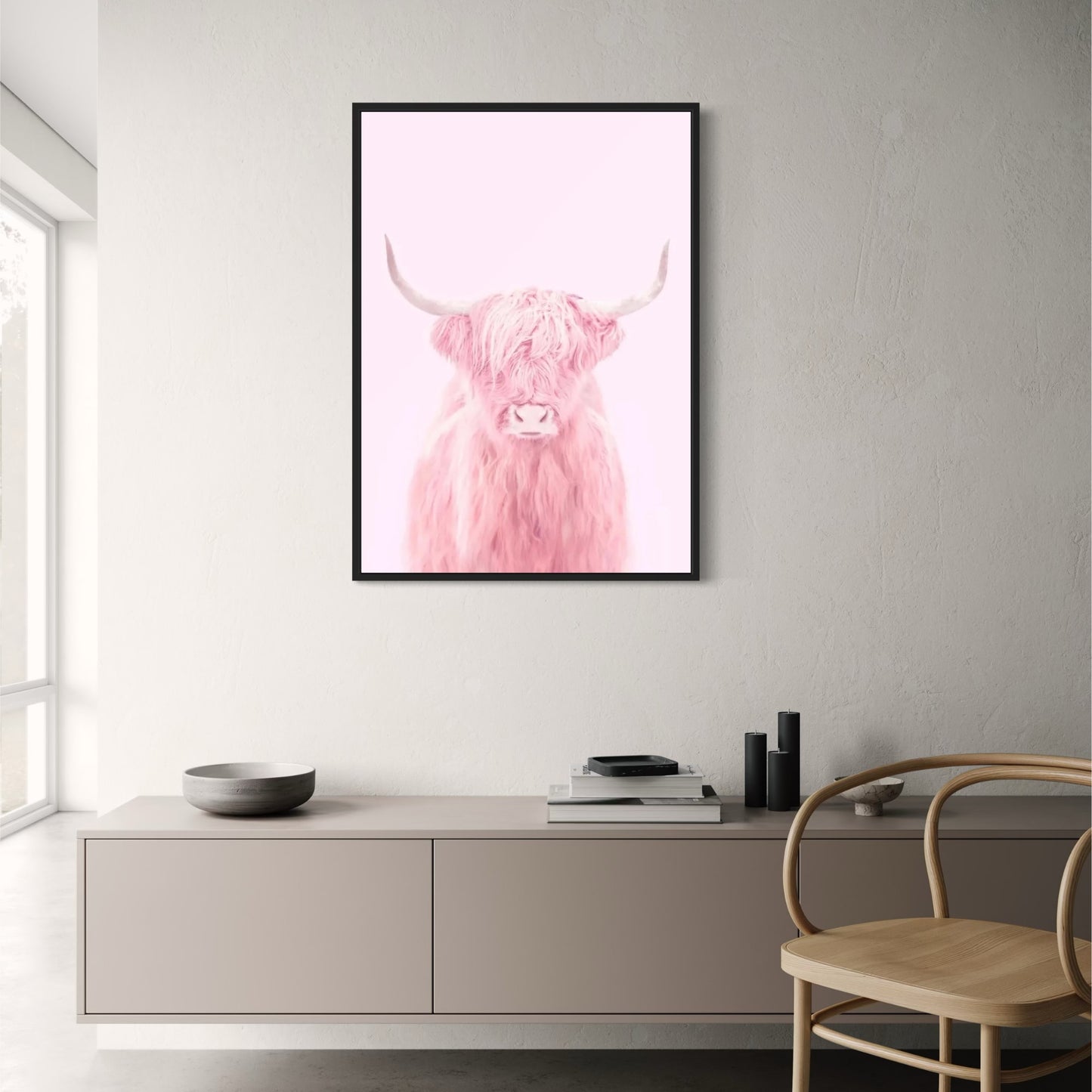 Pink Highland Cow | Fantastical Creatures Art