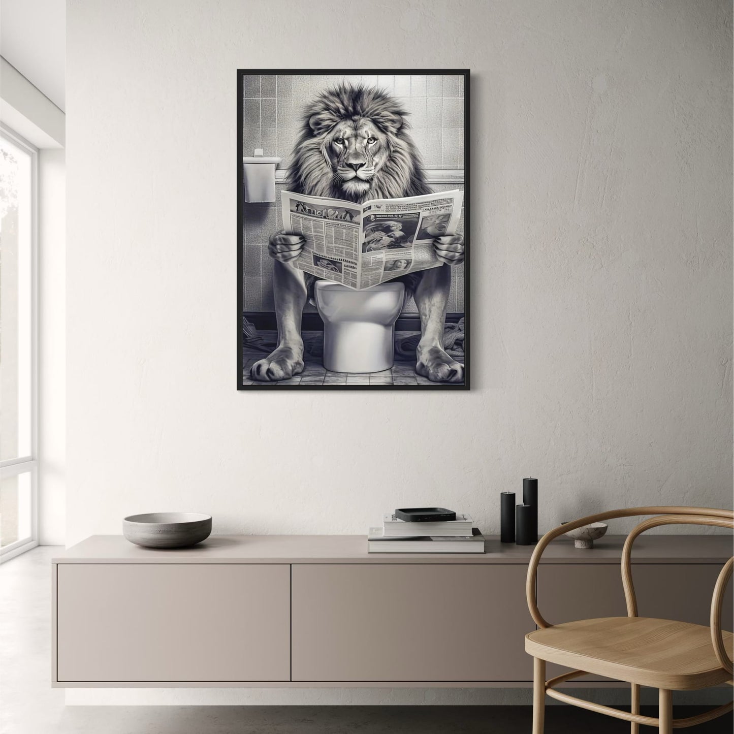 Lion Comic | Reading Newspaper | Humorous Art