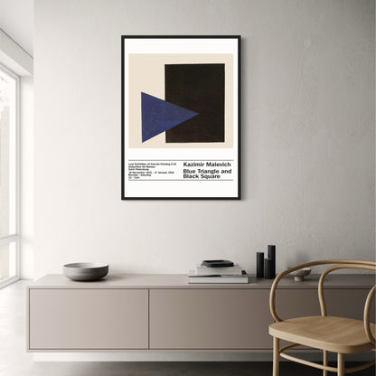 Malevich | Blue Triangle, Black Square | Abstract Geometric Art