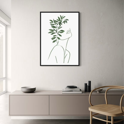Modern Botanical Poster | Leafy Geometric Design | Home Decor Wall Art