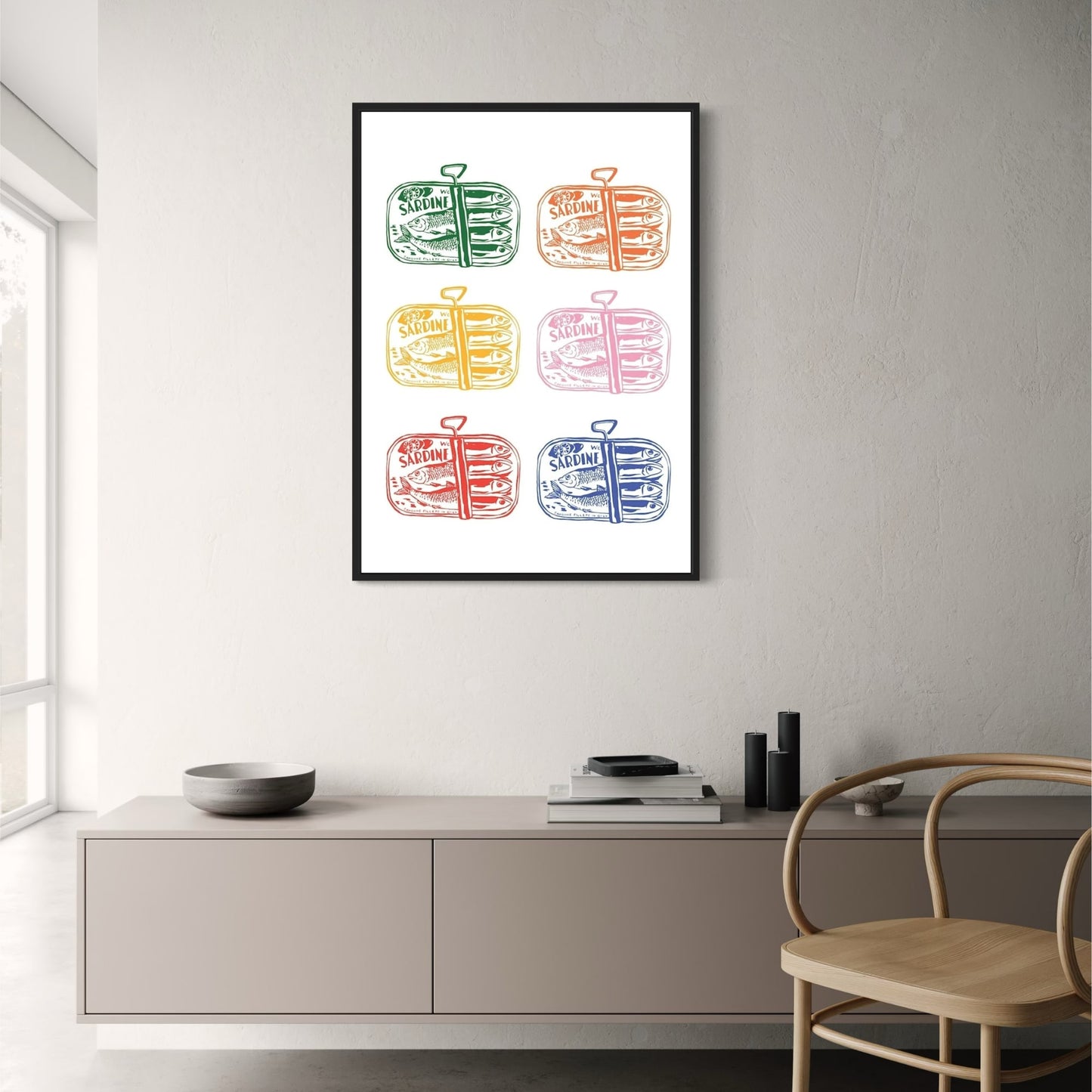 Sardine Blue | Minimalist Seafood Art