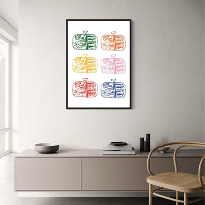 Sardine Blue | Minimalist Seafood Art