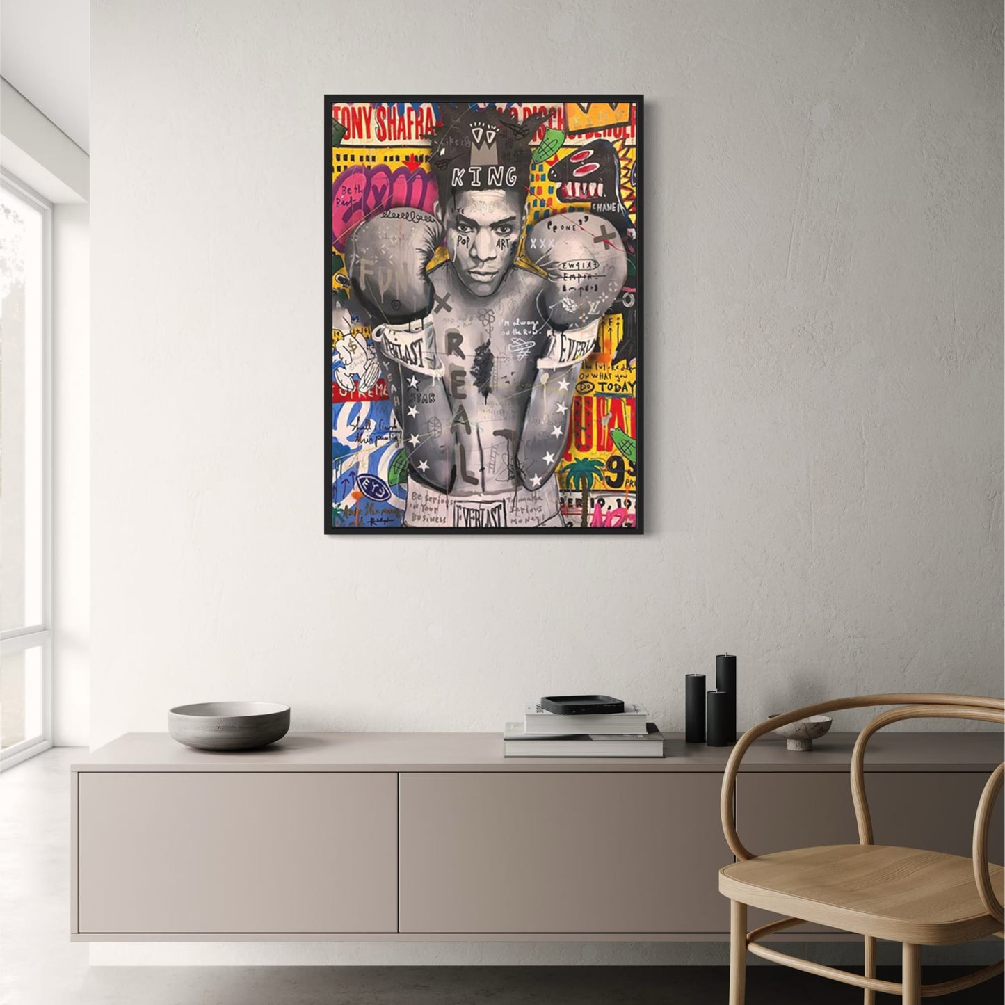 Abstract Graffiti | Queen of England Portrait | Street Pop Art Canvas | Poster for Living Room Decor