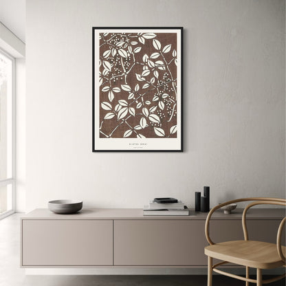 Bijutsu Sekai | Leaf Pattern | Ukiyo-e Style Poster | Japanese Art Print | Wall Decor
