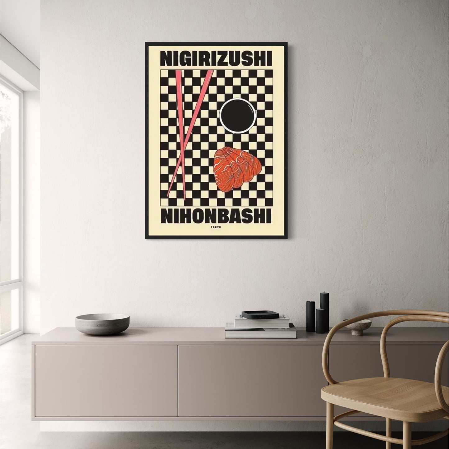 Delicious Nigirizushi Sushi Poster | Nihonbashi Inspired Artwork | Japanese Cuisine Decor | Seafoods Art Print