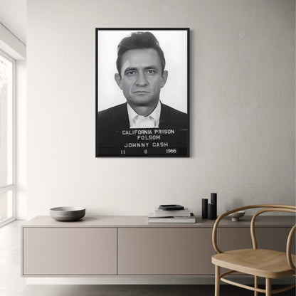 Johnny Cash | B&W Mugshot | Iconic Music Legend