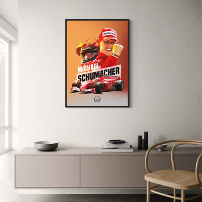 Formula 1 Legend | Michael Schumacher Helmet Poster | Ferrari Racing Art | Sports Decor