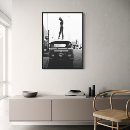 Vintage Style | Girl on Volkswagen | Retro Art