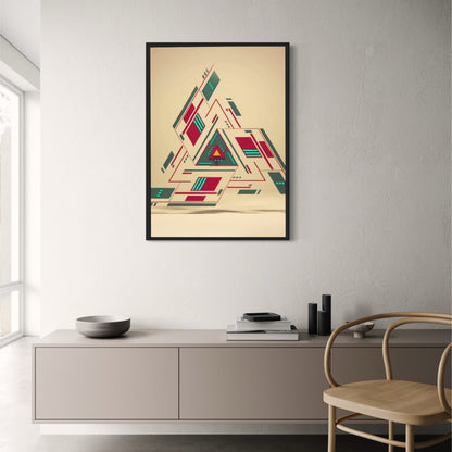 Bauhaus Modern Maze Poster | Symmetrical Architecture Print | Decorative Art for Home & Garden Decor