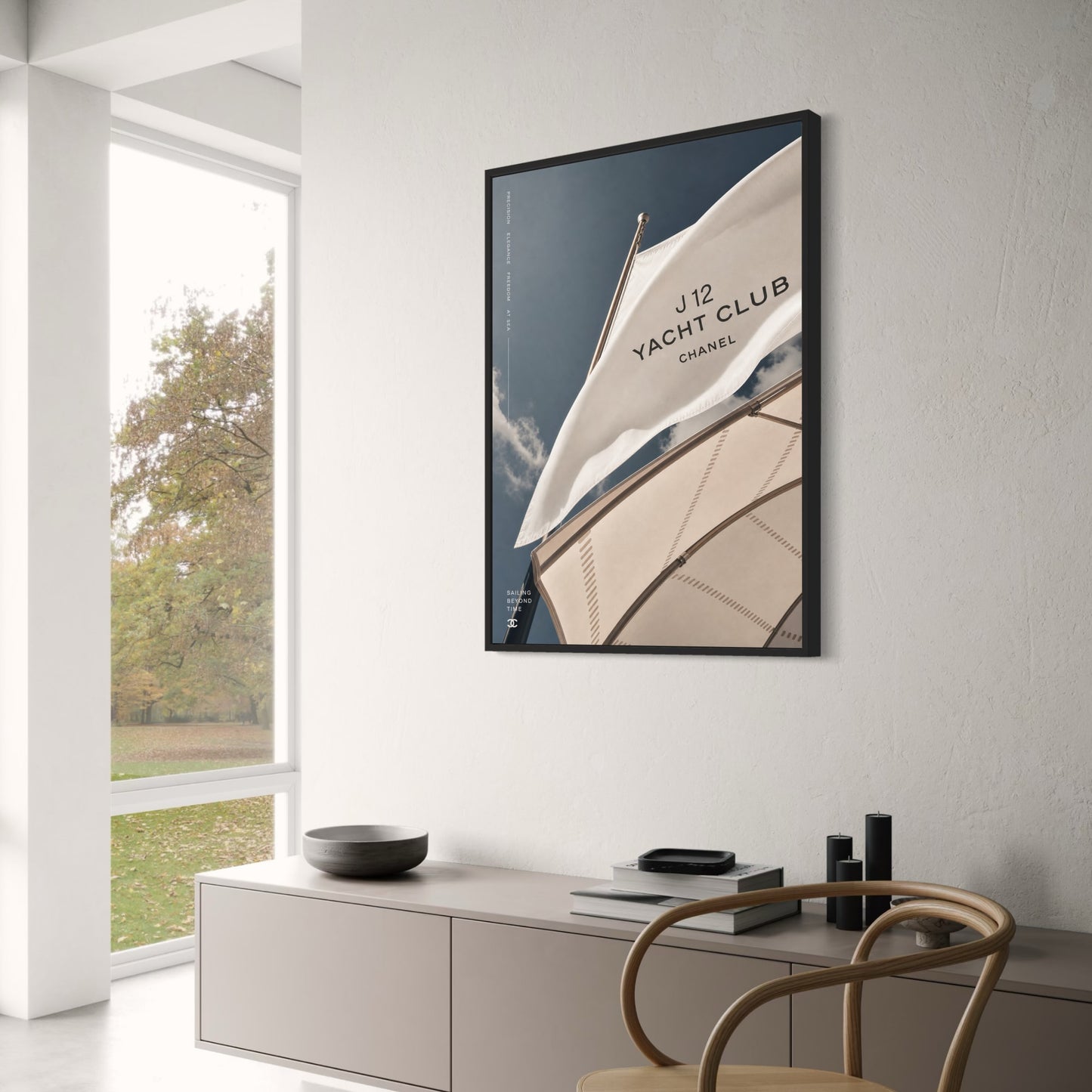 Chanel Yacht Club Poster | Sailing Beyond Time | J12 Elegance Print | Luxury Nautical Decor | Precision Freedom Art Print