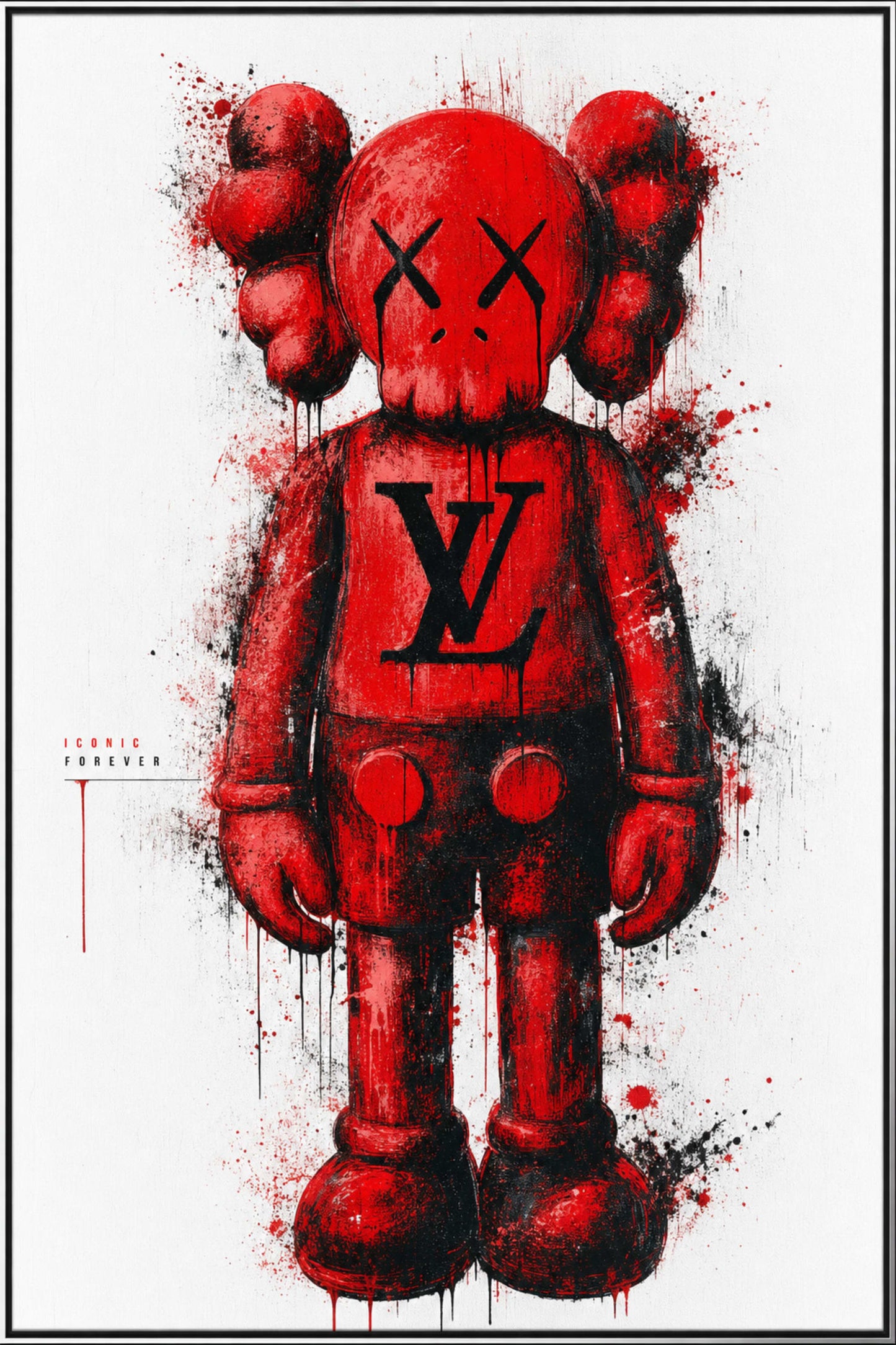 Iconic Modern Art Print | Abstract Street Art Poster | Red Black Graffiti Decor | Unique Wall Art for Home or Office
