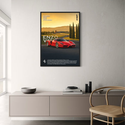Ferrari Enzo V12 Supercar Tribute | Iconic Italian Racing Art Print | Automotive Decor Poster for Enthusiasts | Speed and Luxury Memorabilia