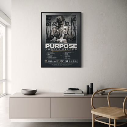 Justin Bieber Purpose Album Poster | Music Wall Art Print | Iconic Album Cover Poster | Modern Art Print for Home Decor | Music Lovers Gift Poster