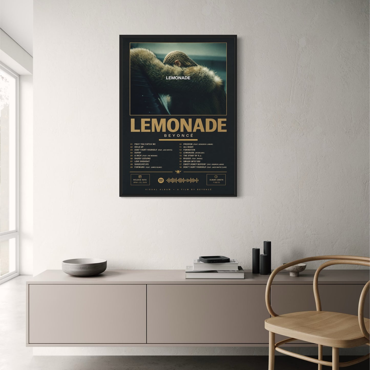 Lemonade Visual Album Poster | Music Art Print | Chart-Topping Album Poster | Perfect for Music Lovers and Collectors | Home Decor Poster | Iconic Album Print Poster