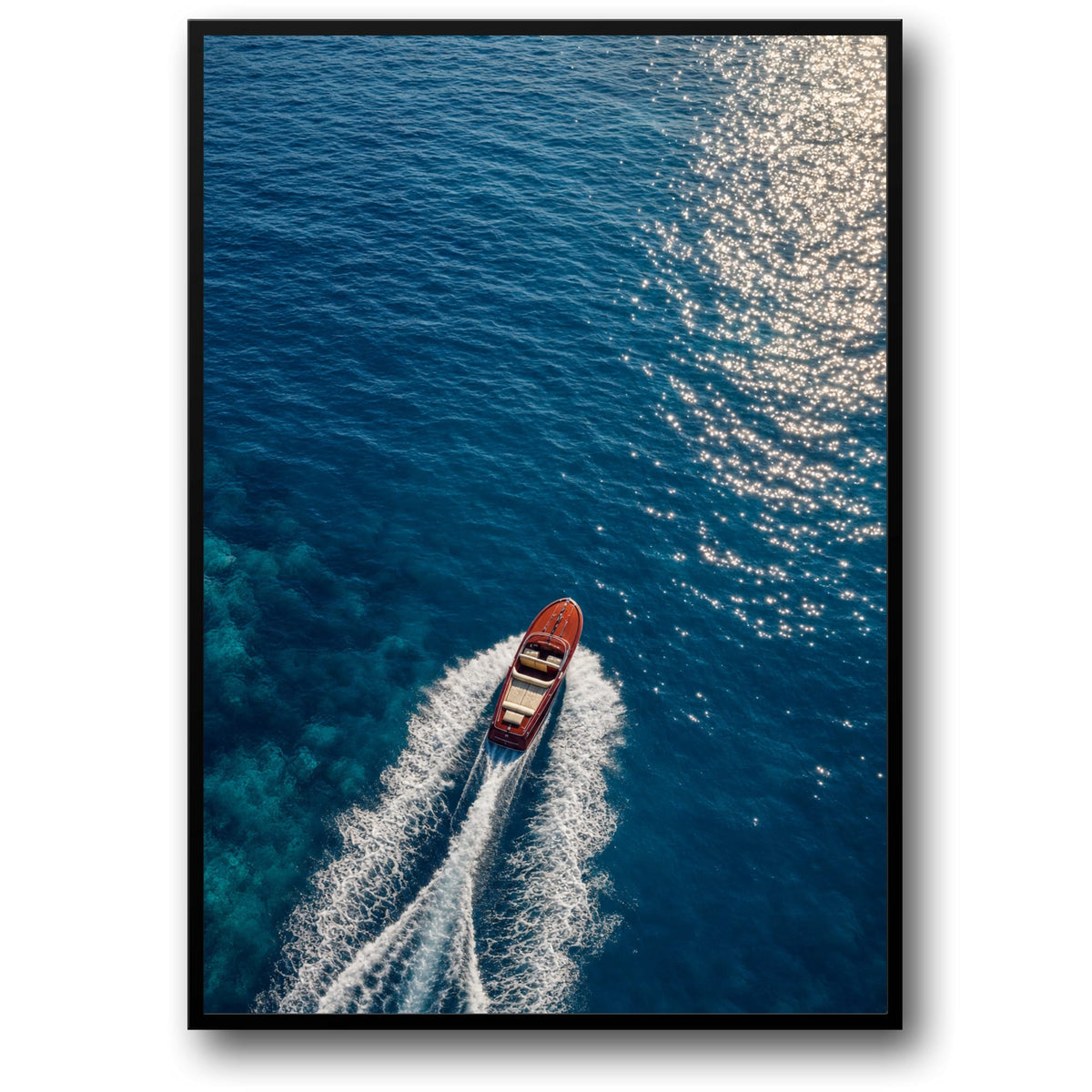 SPEEDBOAT ON BLUE OCEAN