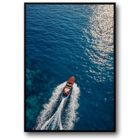 SPEEDBOAT ON BLUE OCEAN
