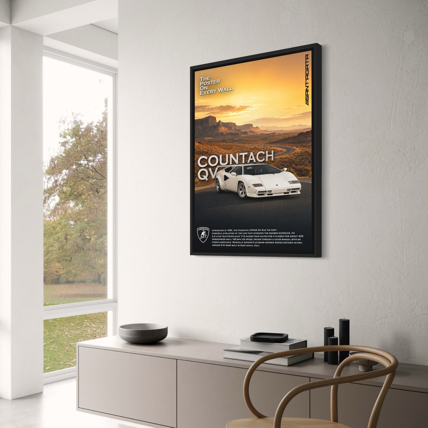 Lamborghini Countach QV LP5000 Poster | Iconic Supercar Print | High-Speed Wall Art Decor | Classic Automotive Poster