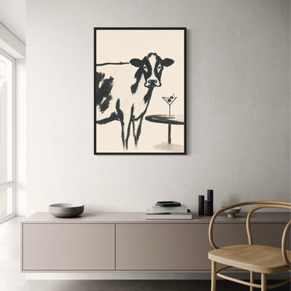 Cow Sketch Art | Contemporary Animal Illustration Wall Decor | Minimalist Farmhouse Poster | Modern Art Print