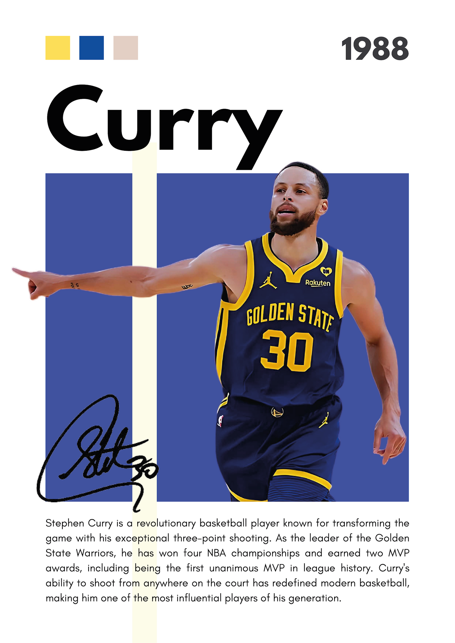 Stephen Curry | Warriors MVP Celebration | Vibrant Design