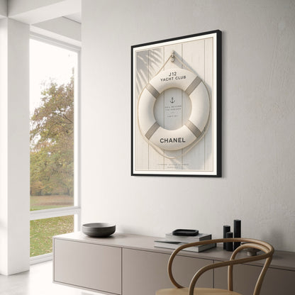 J12 Yacht Club Nautical Theme | Sail Beyond The Horizon | Stylish Wall Art Print | Elegant Design Poster | Maritime Decor