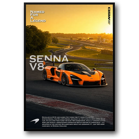McLaren Senna V8 Legendary Supercar Poster | Iconic Design | High Performance Art Print | Collector's Edition Racing Poster