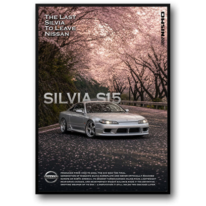 Nissan Silvia S15 | Iconic Japanese Sports Car Art | Automotive Print Poster | Historic Drift Legend Decor | Car Enthusiast Wall Art