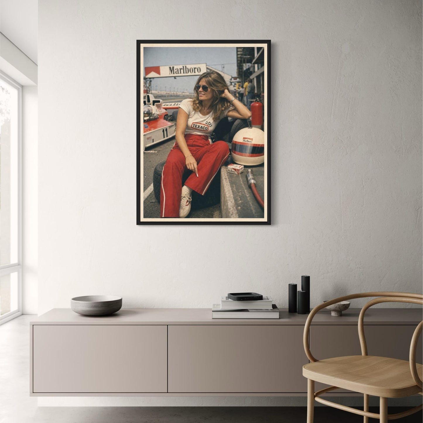 Vintage Racing Enthusiast Style | Retro Motorsport Scene | Classic Trackside Look | Wall Art Print Poster