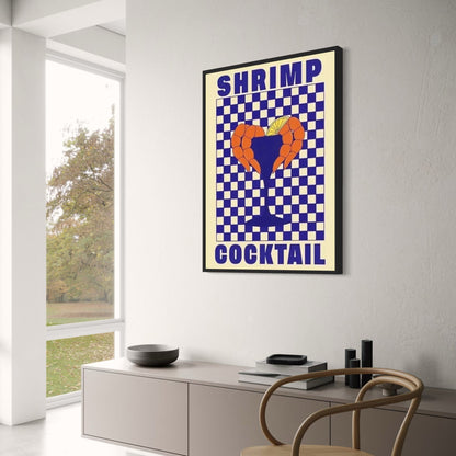 Delicious Seafood Poster | Shrimp Cocktail Art Print | Kitchen Wall Decor | Coastal Dining Room Theme | Nautical Food Illustration