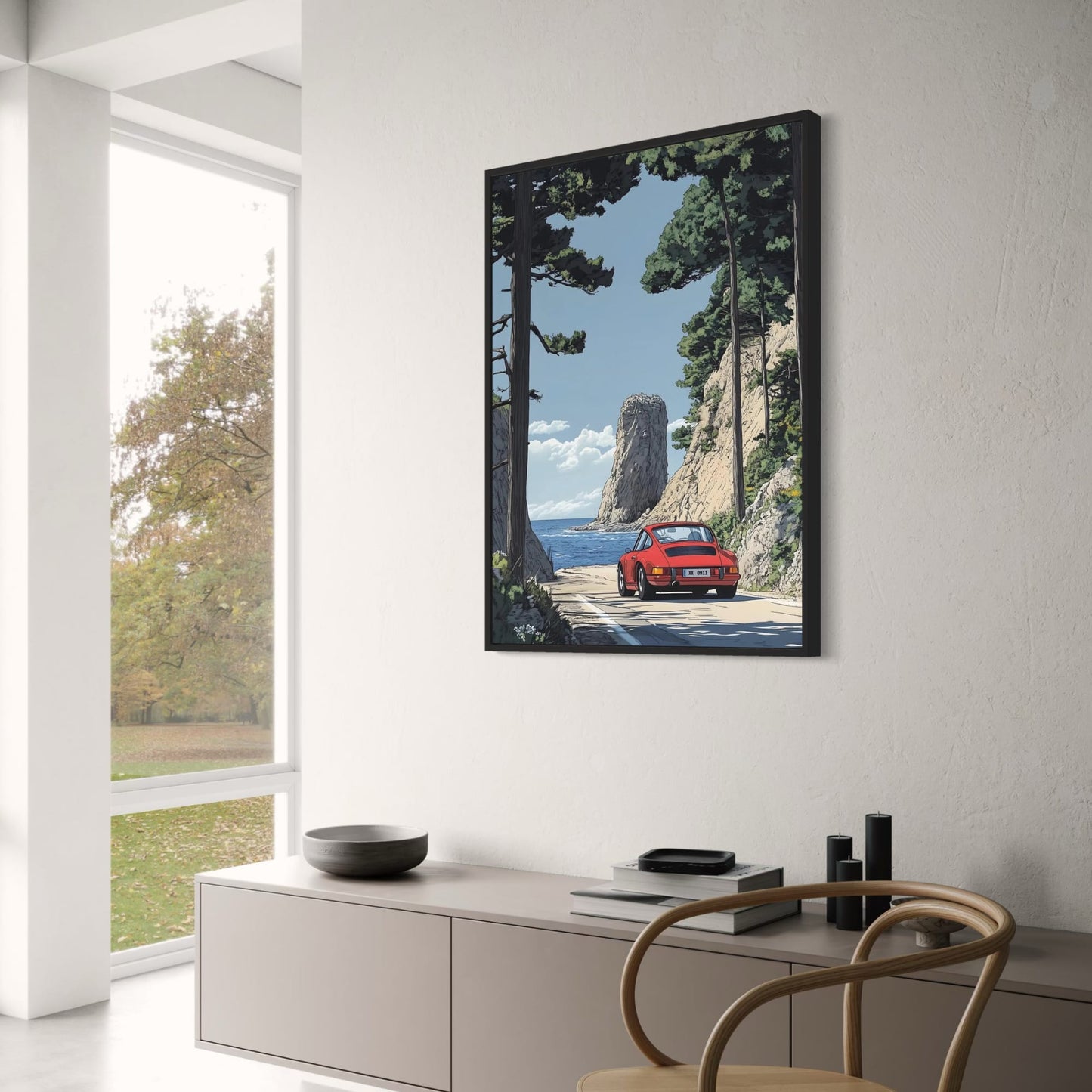 Classic Red Sports Car | Coastal Drive | Ocean Adventure