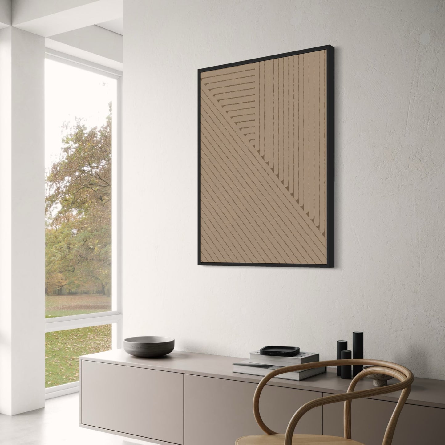 Layered Lines Poster | Modern Abstract Design | Geometric Art | Home Decor | Wall Art for Living Room or Office | Bold Line Patterns | 24x36 Inches