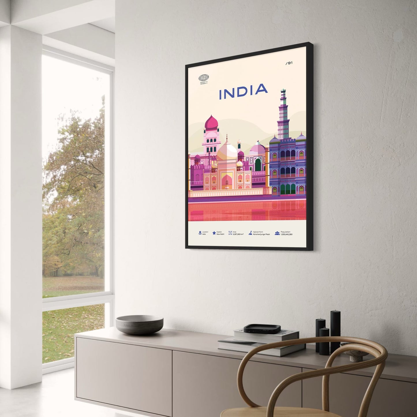 New Delhi Landmarks | Colorful Cultural Illustration