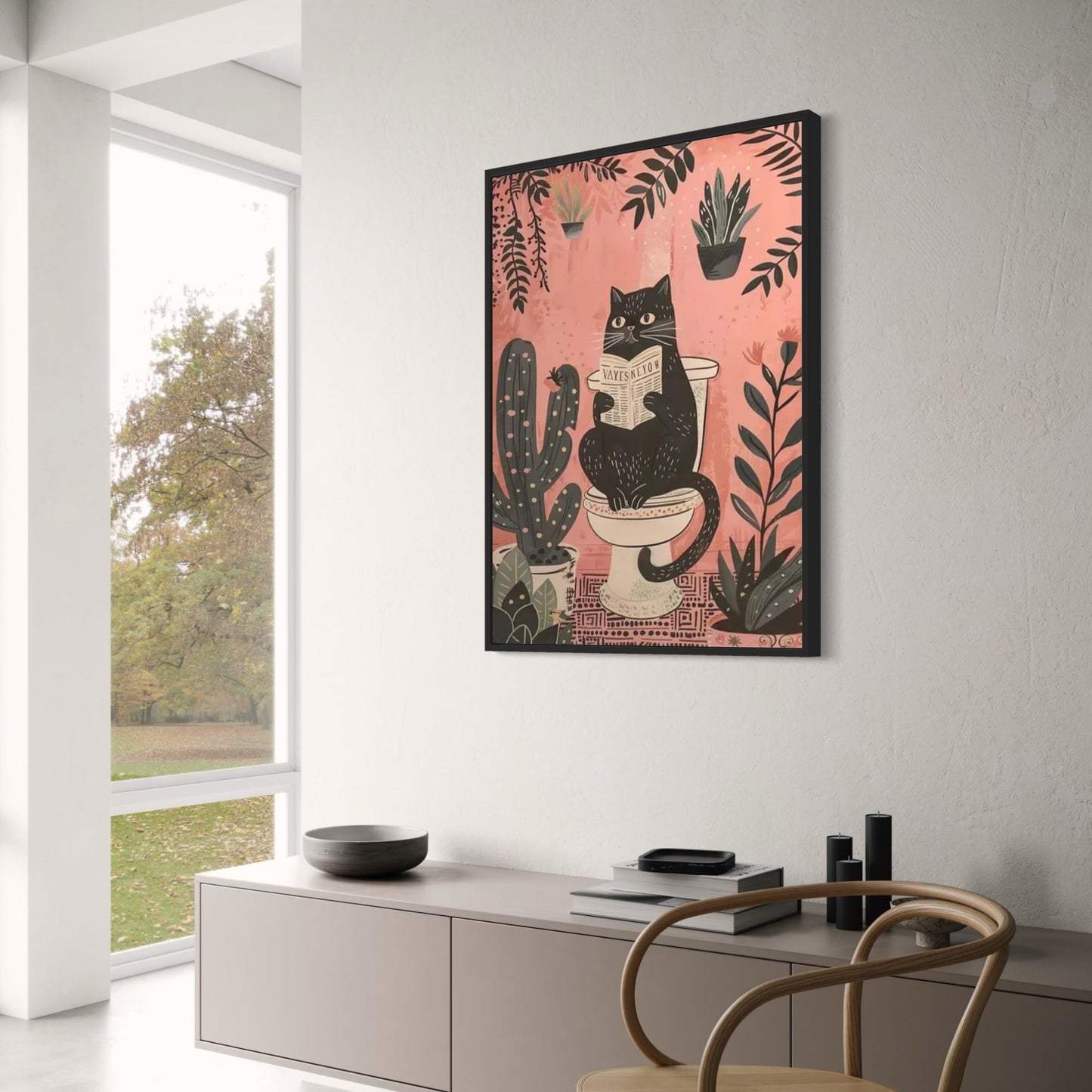 Black Cat | Retro Quote | Bathroom Decor