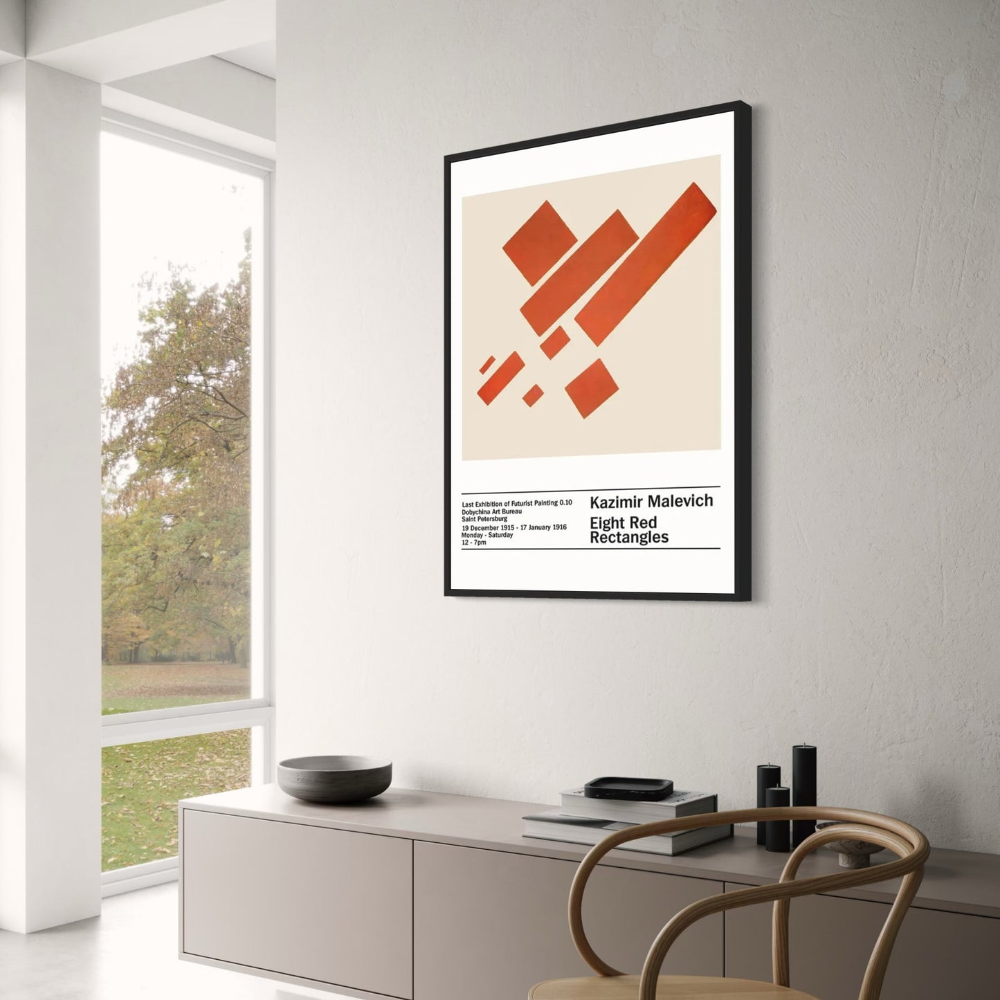 Kazimir Malevich Poster | Eight Red Rectangles Art Print | Abstract Geometric Artwork | Home Wall Decor | Fine Art Reproduction