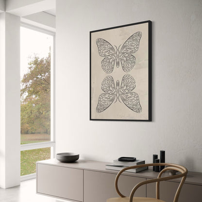 Abstract Minimalism Poster | Linear Palm Silhouette Print | Modern Home Decor Wall Art