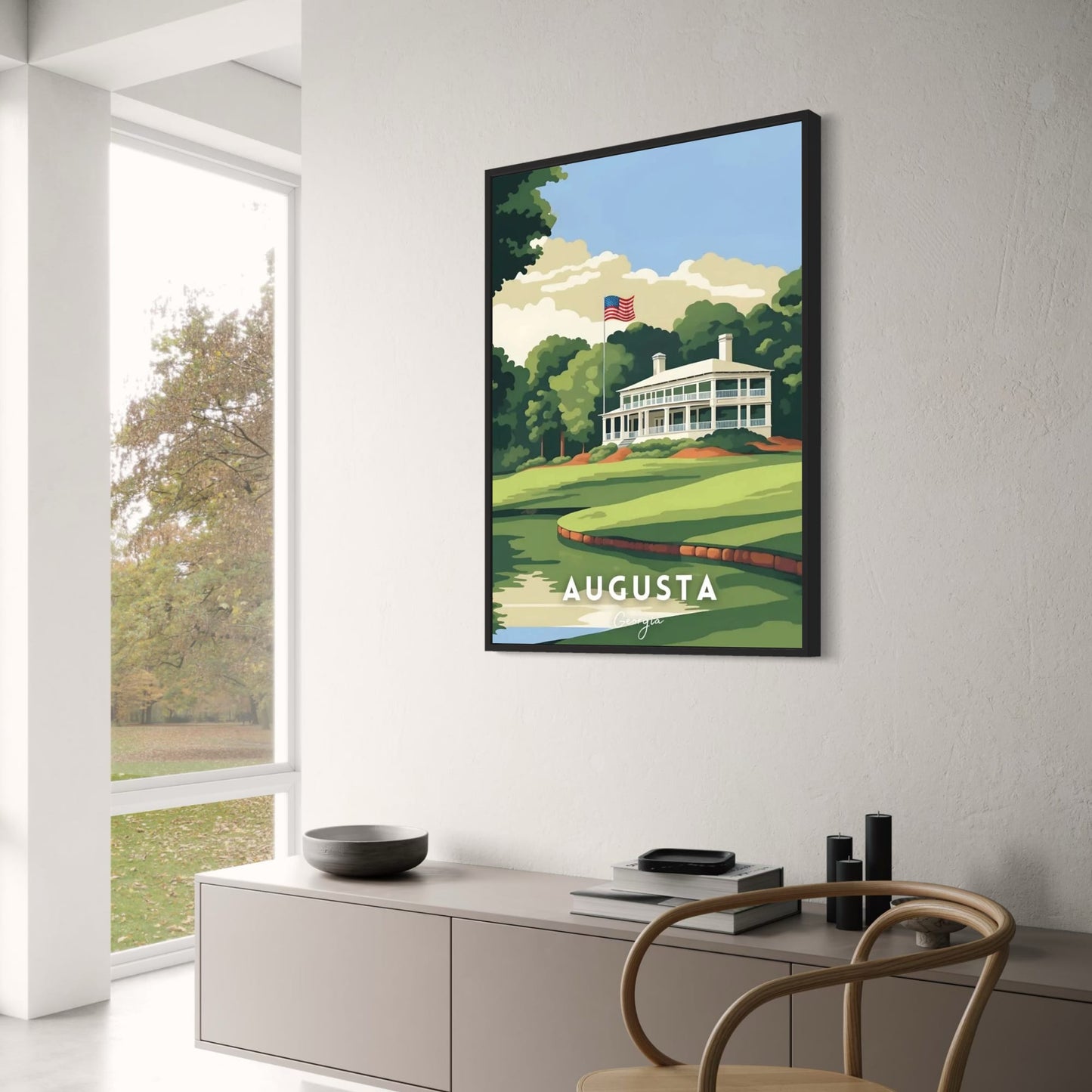 A Tribute To The World's Greatest Golf Courses | Golf Poster | Georgia | Clubhouse Augusta