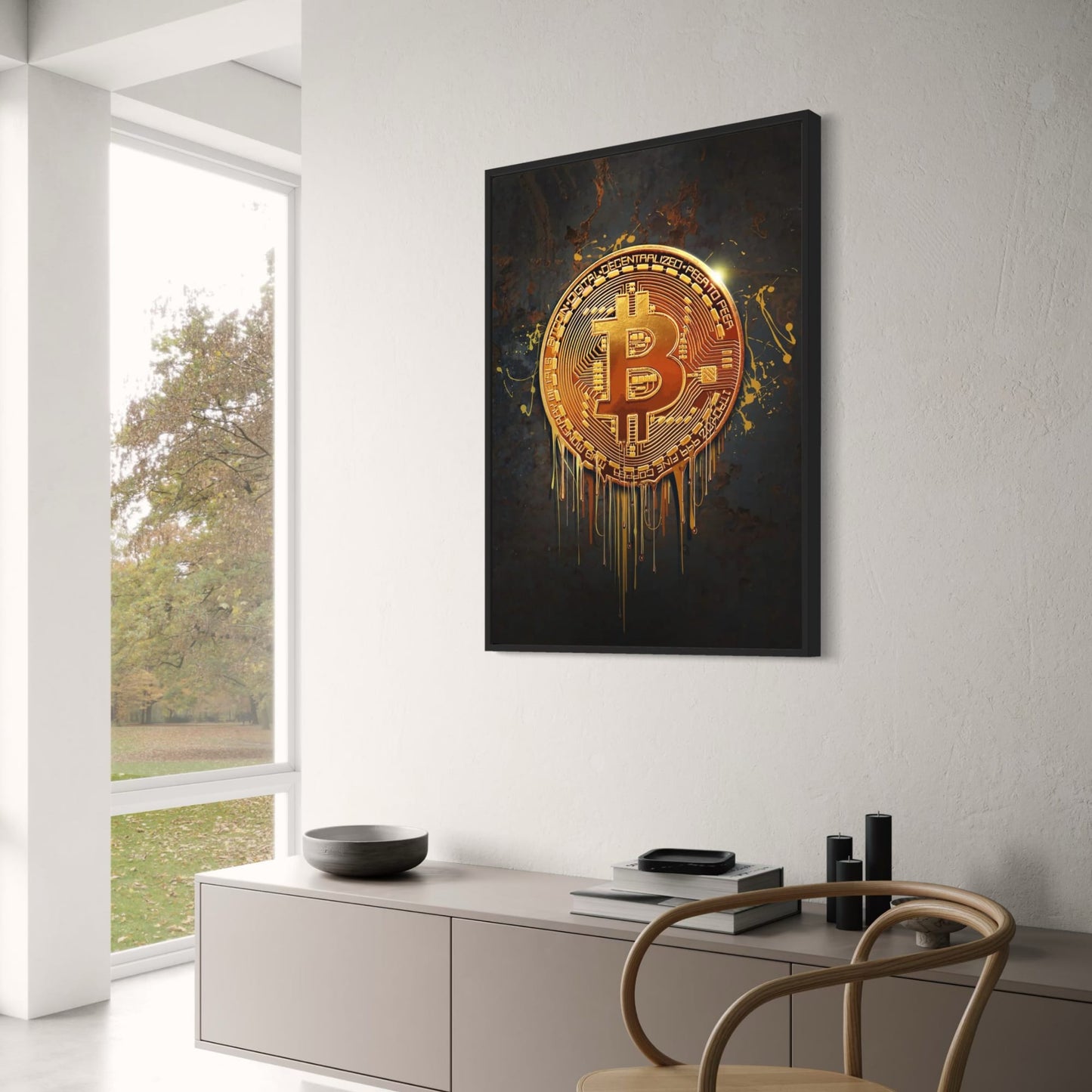 Bitcoin Gold Drip Poster  Digital Currency Art, Crypto Wall Decor | Home Decor | Decoration Poster