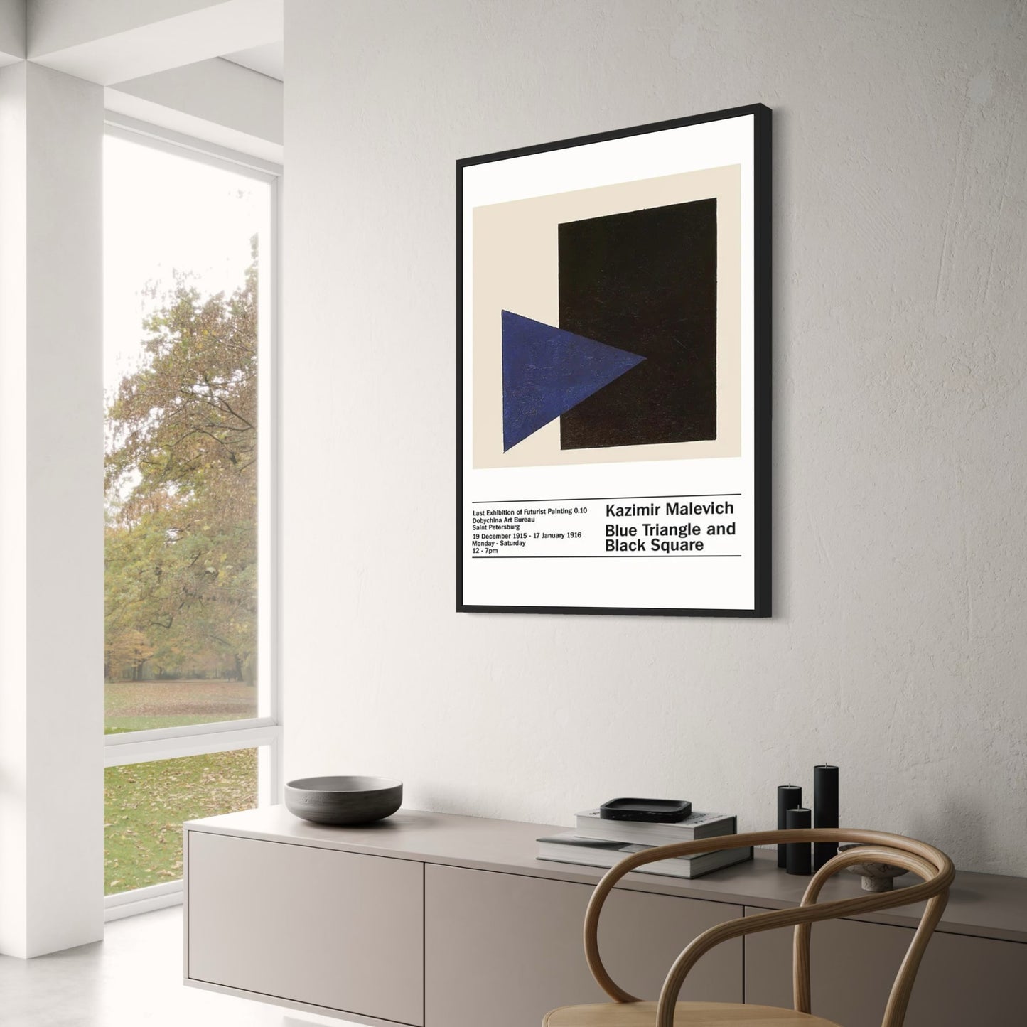 Malevich | Blue Triangle, Black Square | Abstract Geometric Art